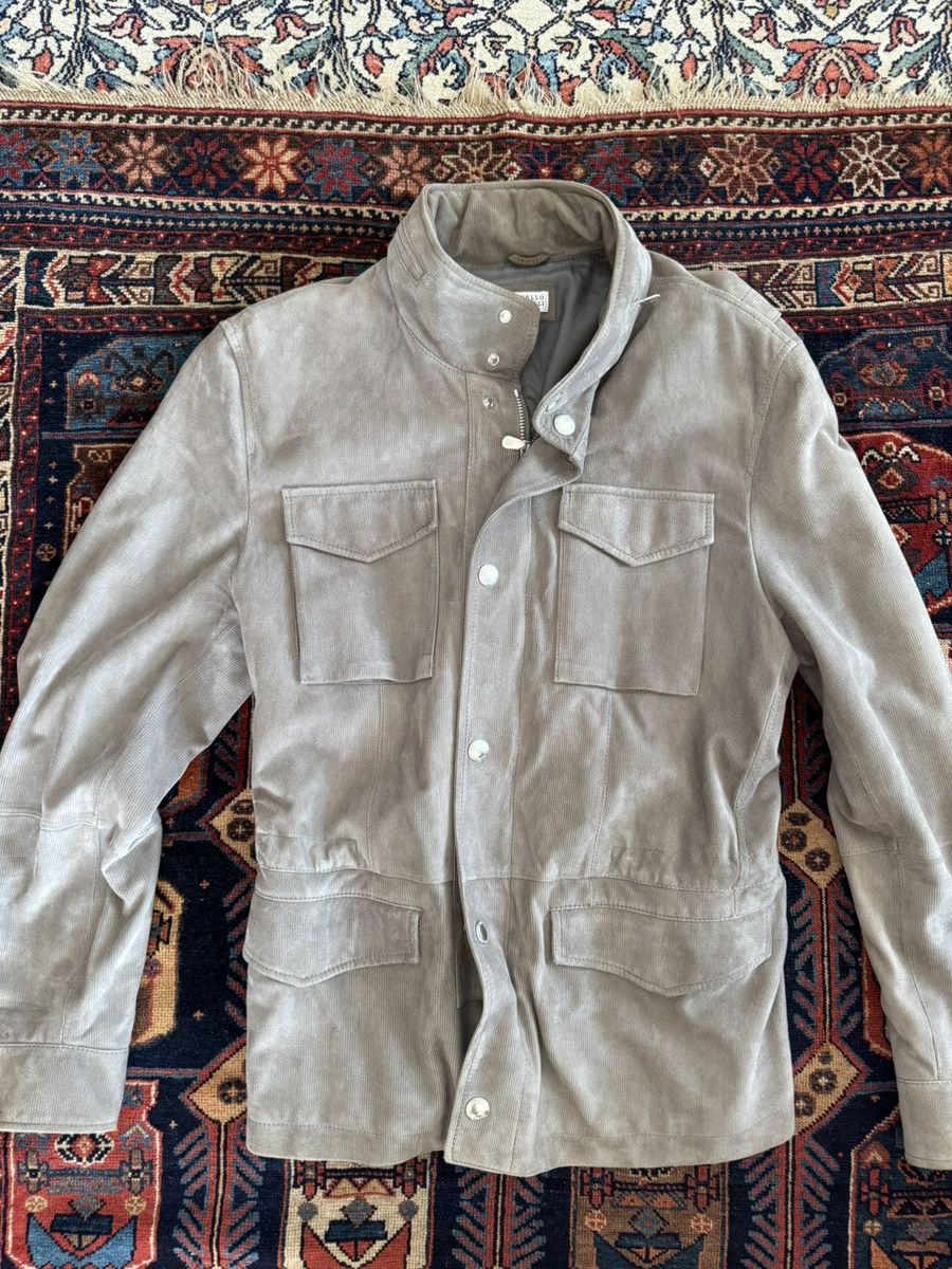 Brunello Cucinelli Corduroy effect leather jacket Size US S / EU 44-46 / 1 - 1 Thumbnail