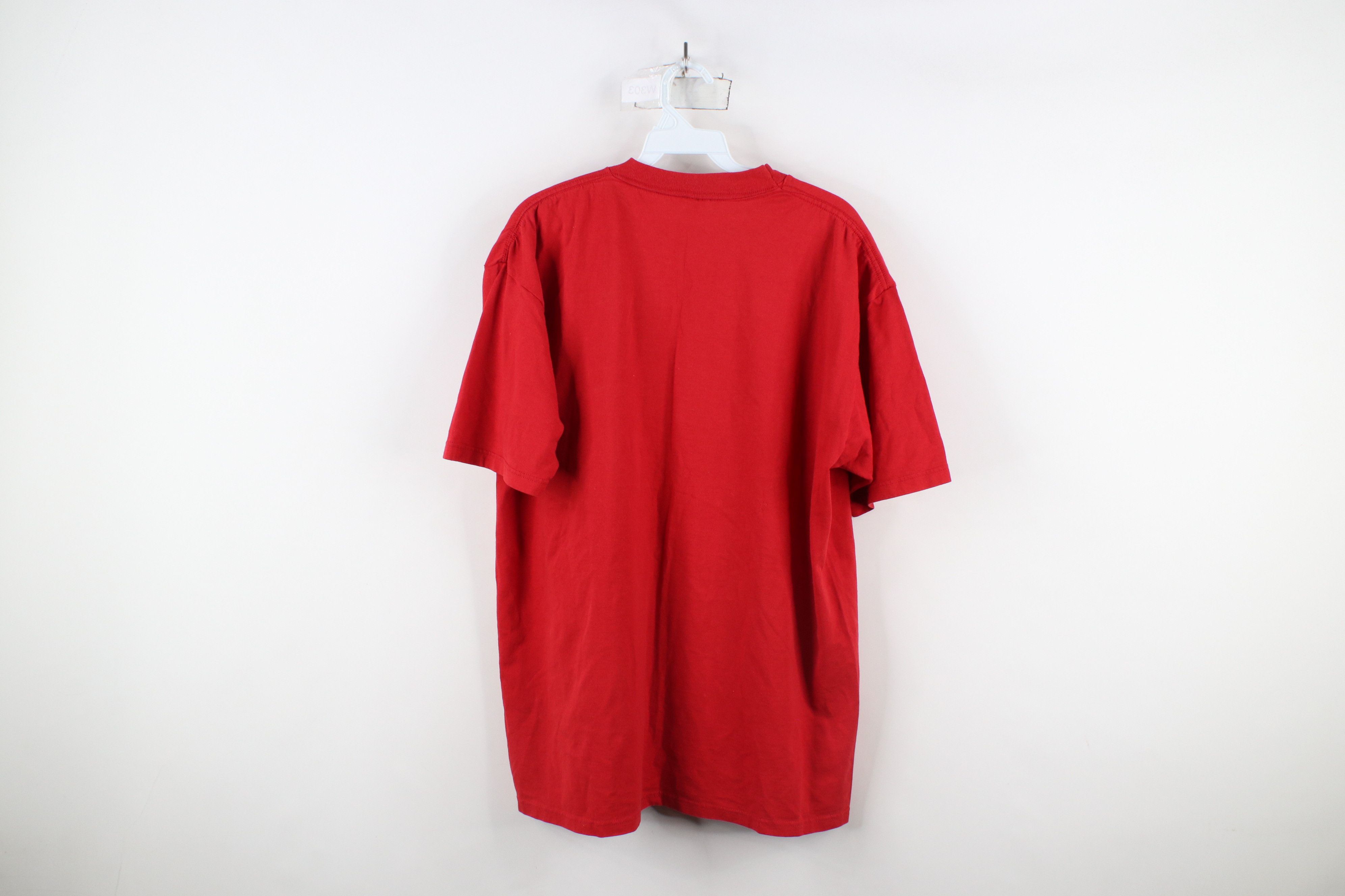 Vintage Vintage 90s Spell The War Party Short Sleeve T-Shirt Red USA Size US XL / EU 56 / 4 - 11 Thumbnail