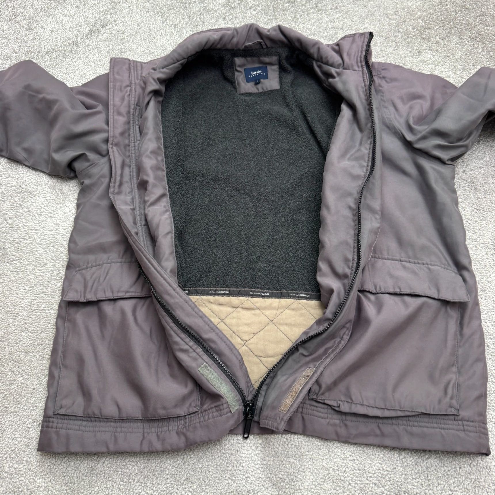Vintage VINTAGE Bossini Jacket Urban 90's Retro Utility Mens Small Gray Quilted Fleece Zip Size US S / EU 44-46 / 1 - 7 Thumbnail