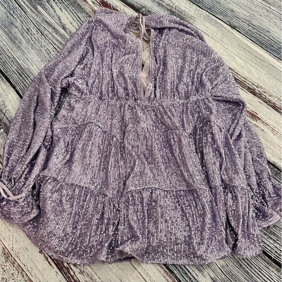 Asos ASOS DESIGN Embellished Tiered Mini Dress with Tie Detail in Size M / US 6-8 / IT 42-44 - 3 Thumbnail