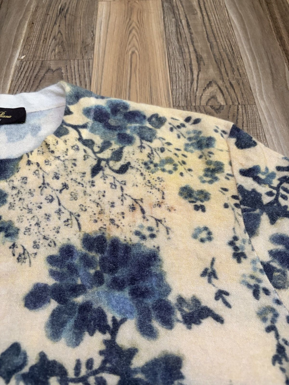 Loro Piana LORO PIANA BLUE EYES FLORAL CASHMERE SILK SWEATERS Size L / US 10 / IT 46 - 5 Thumbnail