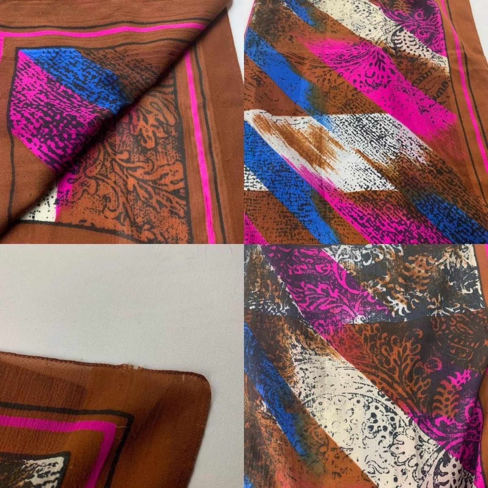 Other 4 Women’s Vintage Scarves | P.Z., Unbranded - Brown Pink Size ONE SIZE - 6 Thumbnail