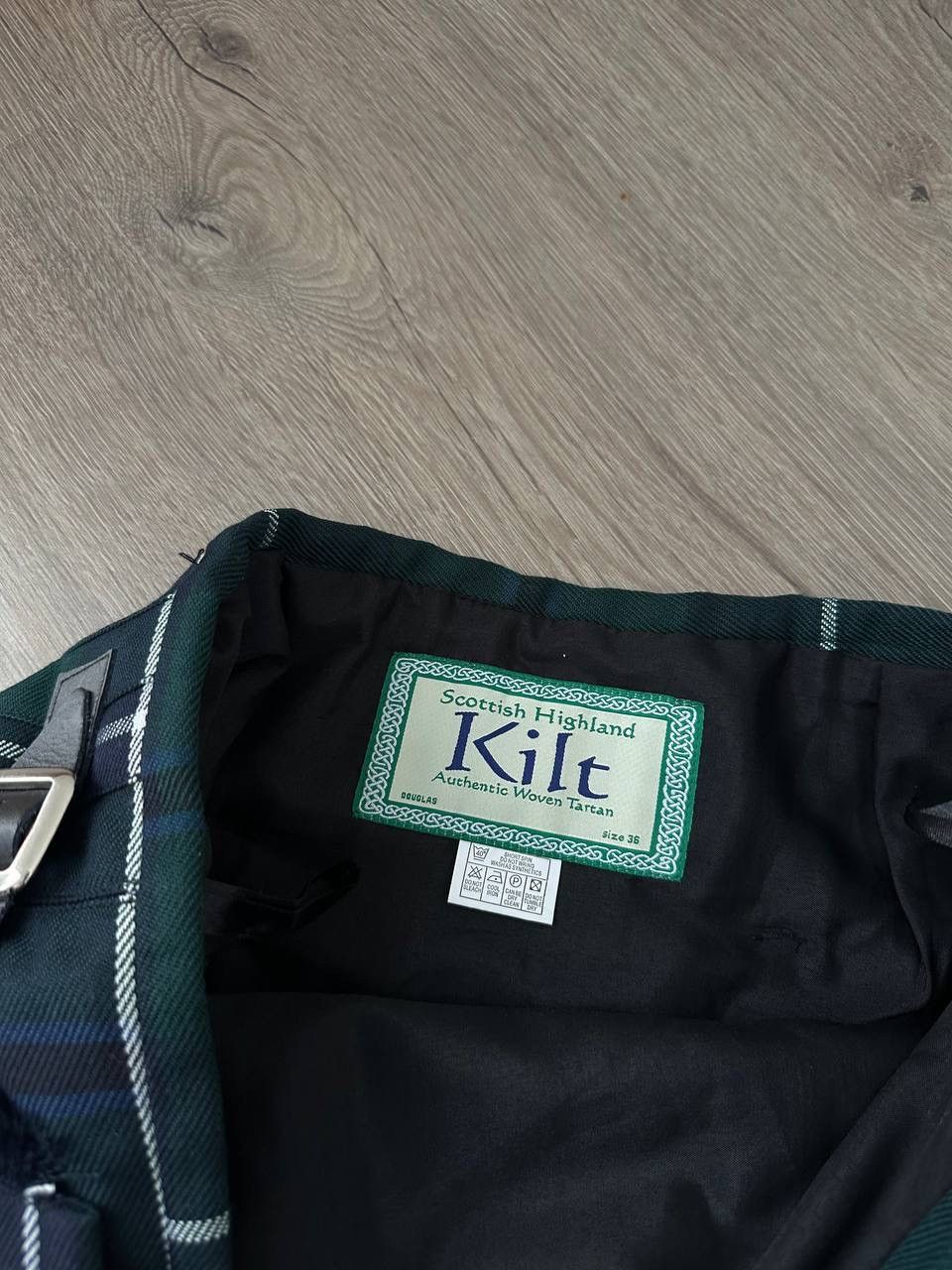 Vintage Vintage Scottish Highland Woven Green Cell Skirt Kilt Size 30" / US 8 / IT 44 - 21 Thumbnail