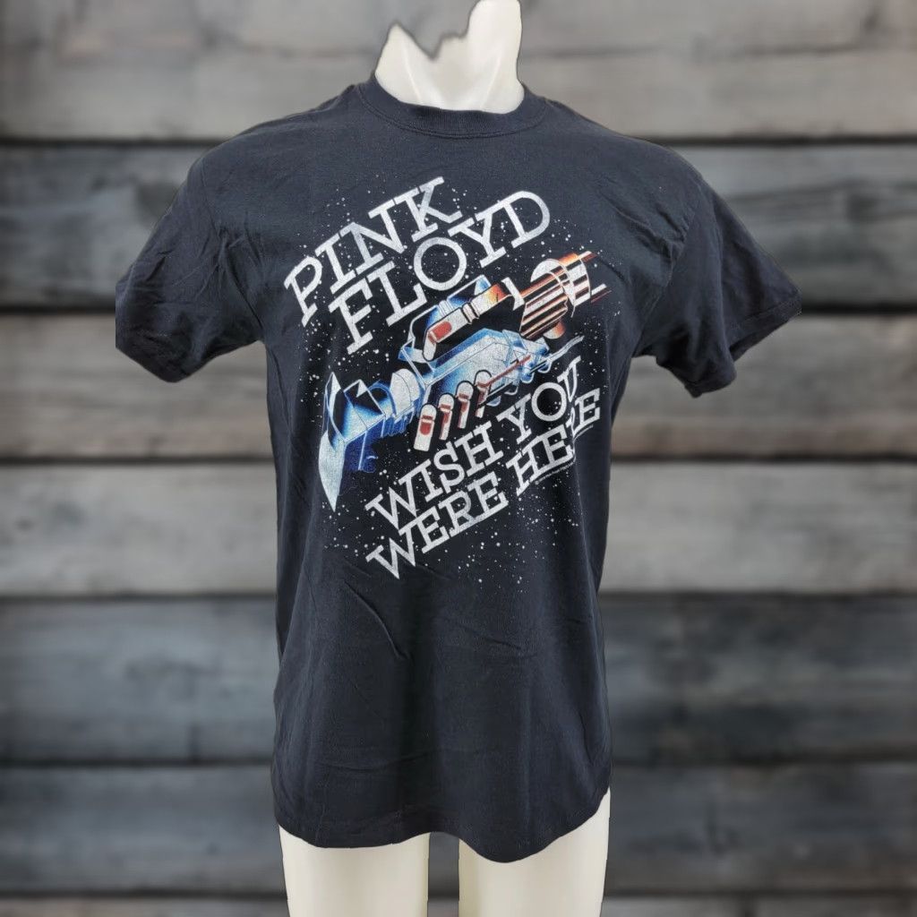 Vintage Pink Floyd Reprint Wish You Were Here Handshake Men's T Shirt M Black Crew Neck Short Sleeve Graphic Tee Size M Size US M / EU 48-50 / 2 - 1 Thumbnail