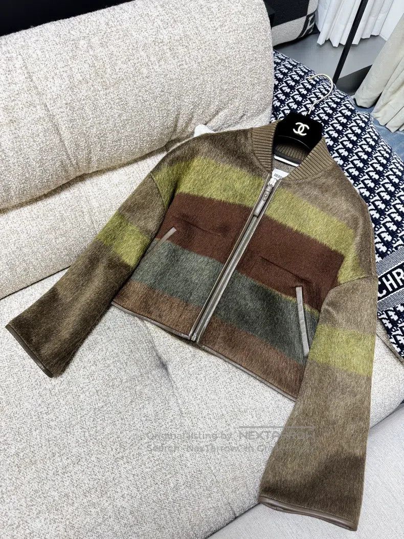 Hermes Hermes Autumn and Winter 22 Green and Brown Cashmere Mohai Size XXS / US 00 / IT 34 - 2 Thumbnail