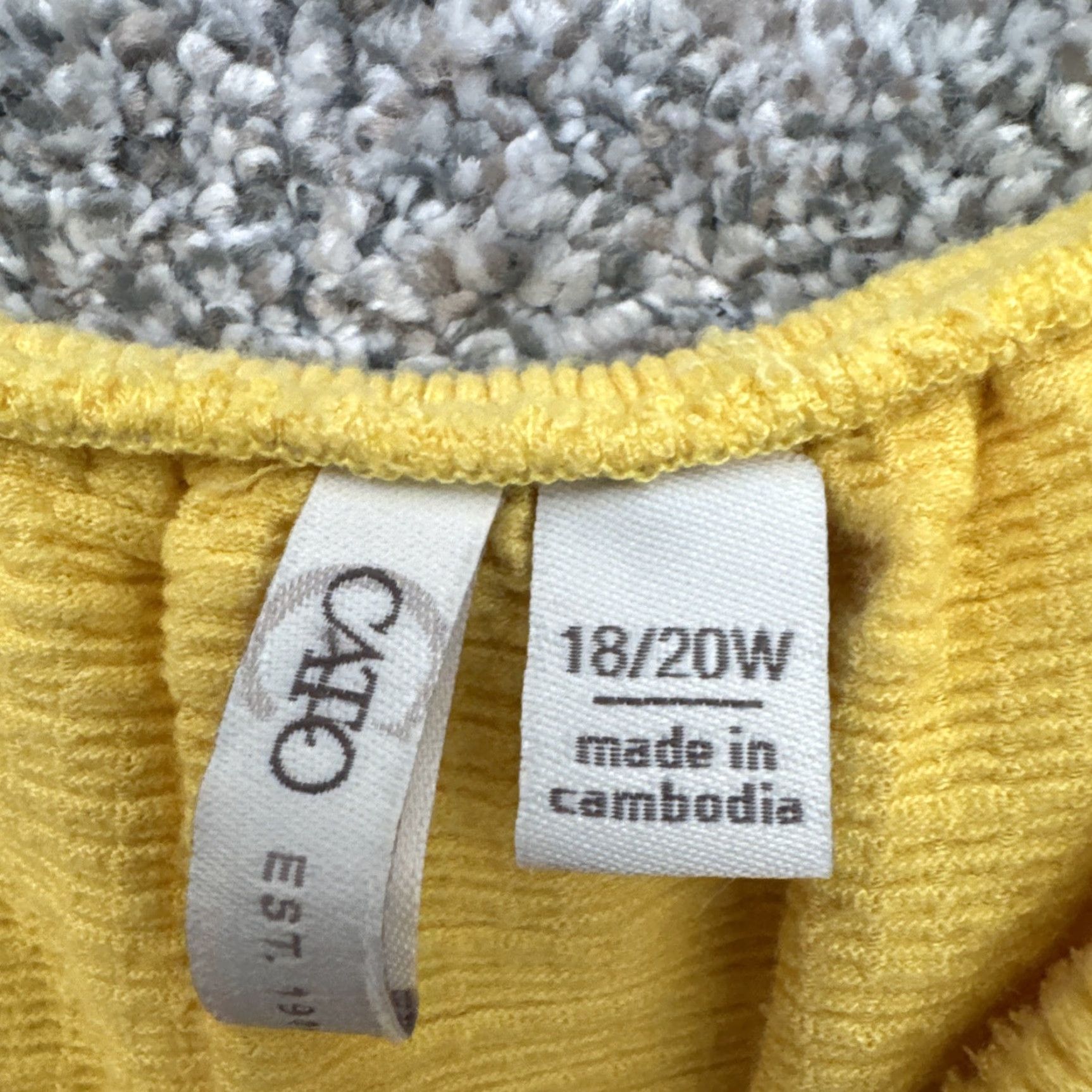 Vintage Cato Blouse Women's 18W Plus Round Neck Sleeveless Ruffle Cottagecore Boho Peasant Romantic Feminine Yellow Size XXL / US 16-18 / IT 52-54 - 4 Thumbnail