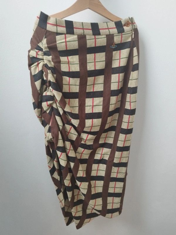 image of Skirt Midi Vivienne Westwood in Brown Khaki Ecru, Women's (Size 36)