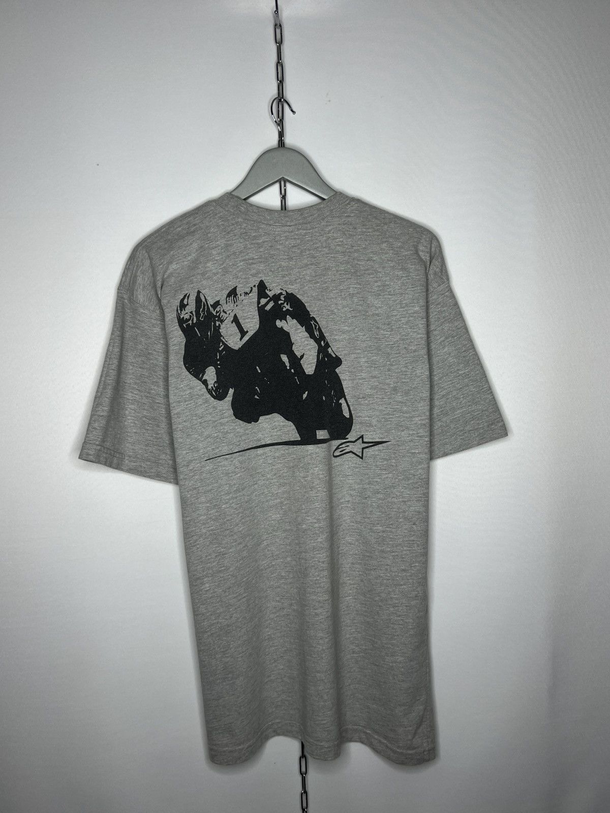 🏁 Alpinestars Vintage Tee T-Shirt Racing Moto Big Logo 🏁