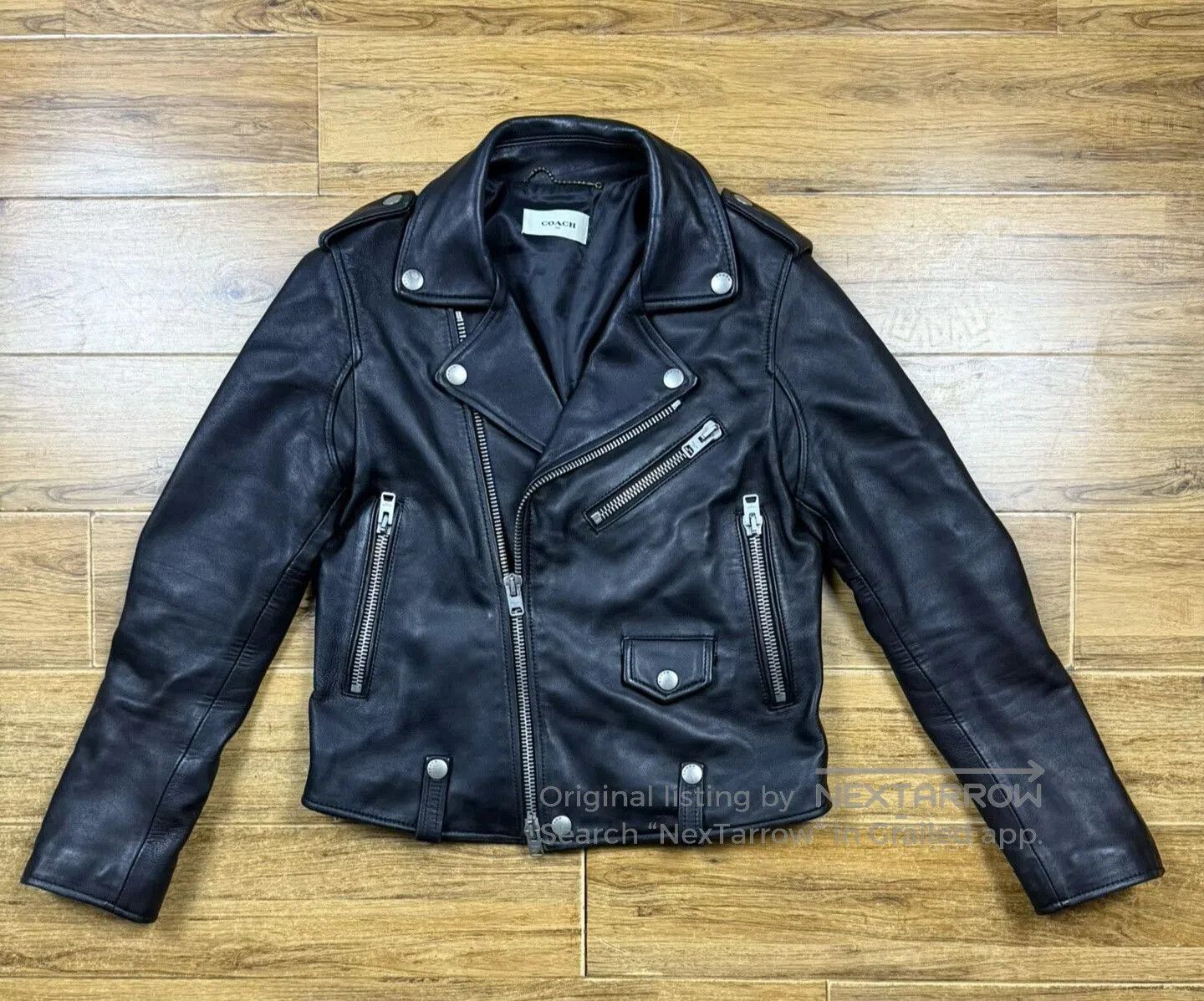 Coach COACH Black Leather Biker Jacket. Size US M / EU 48-50 / 2 - 1 Thumbnail