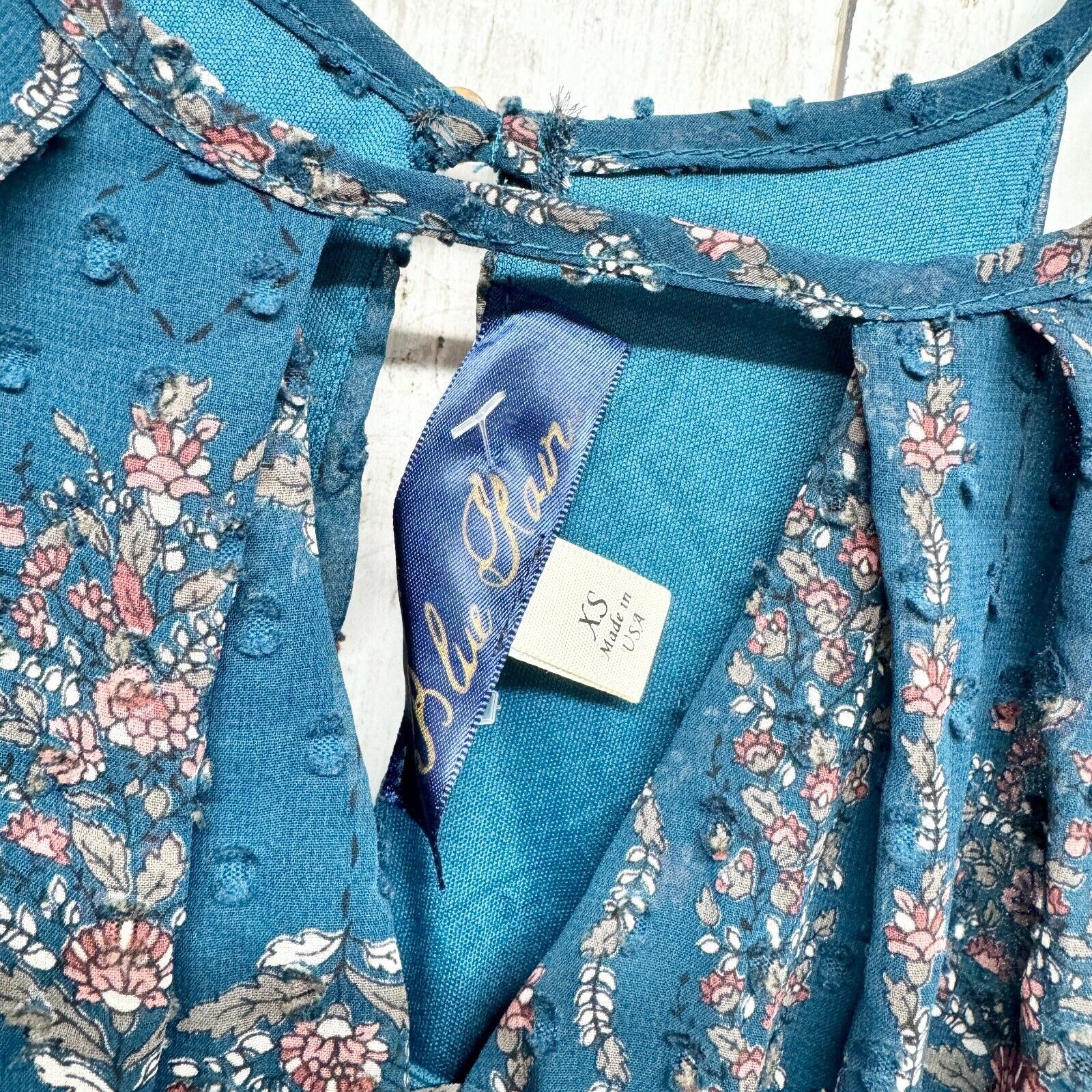 Other BLUE RAIN XS Blue Boho Sleeveless Tribal Button Mini Dress Size XS / US 0-2 / IT 36-38 - 2 Thumbnail