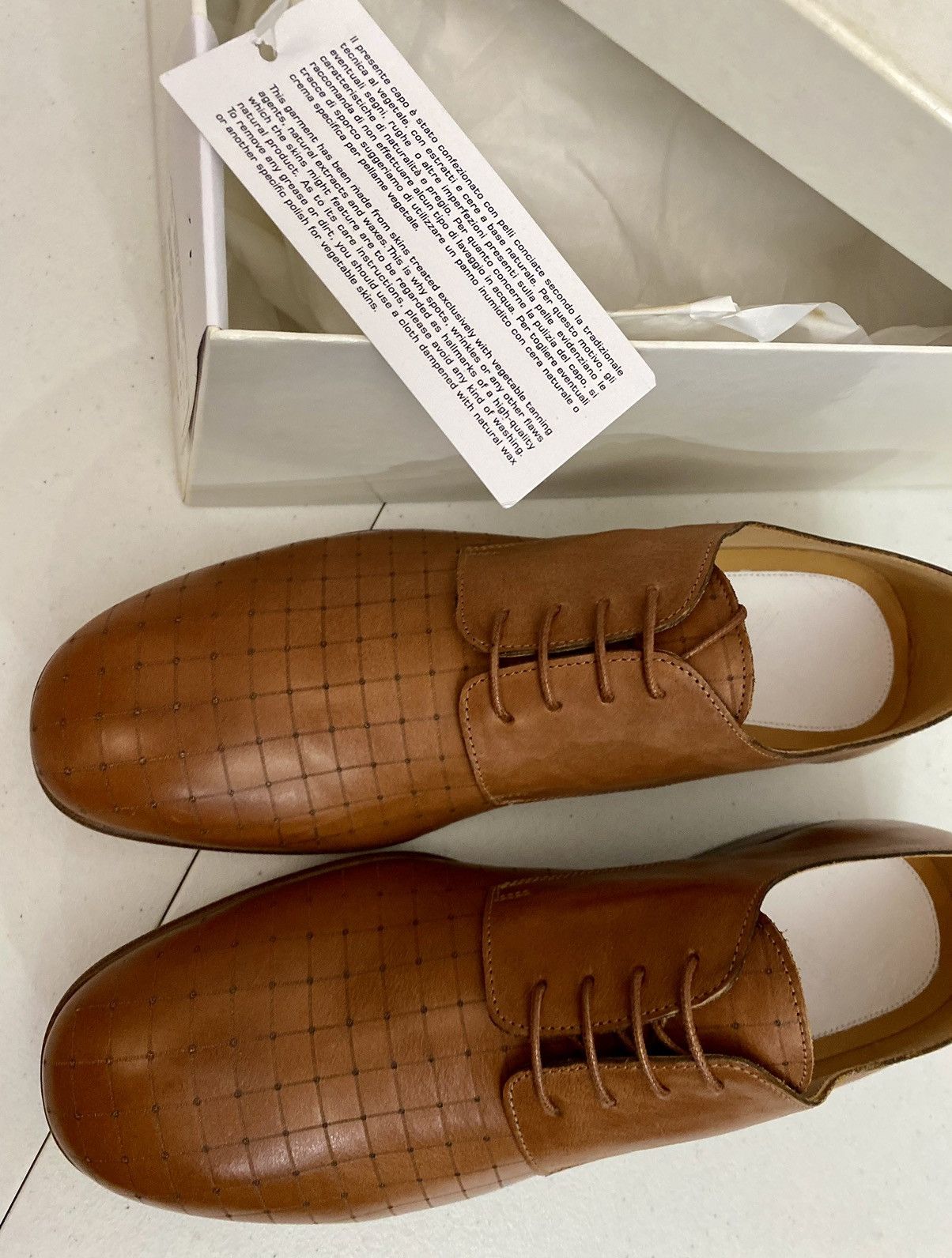 Maison Margiela Maison Margiela 22 🇮🇹 Brown veg tan laser matrix derby 8 New Size US 8 / EU 41 - 4 Thumbnail