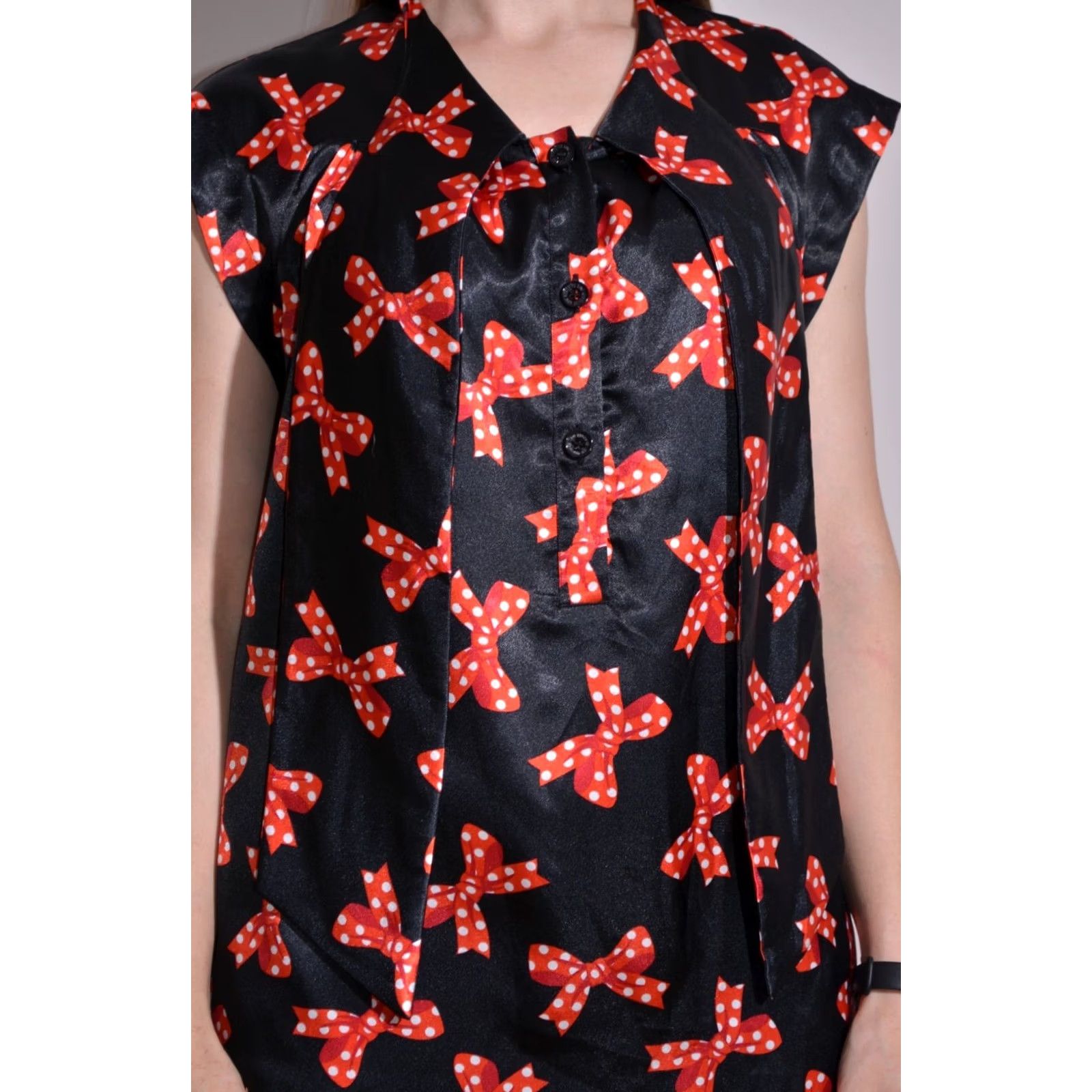 Moschino LOVE MOSCHINO Dress Bow Print with Pockets Short Black Women's IT38 UK6 US2 Dress, Mini, Spring/Summer Womens Size 26" / US 2 / IT 38 - 5 Thumbnail