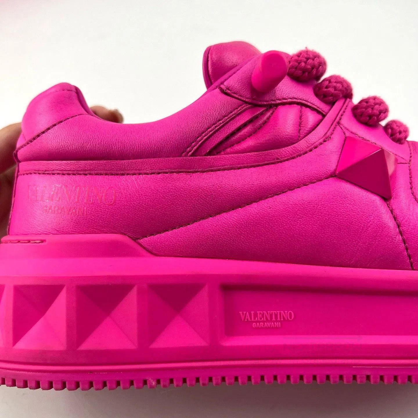 Valentino Valentino One Stud Pink Platform Sneakers. Size US 9 / IT 39 - 7 Thumbnail