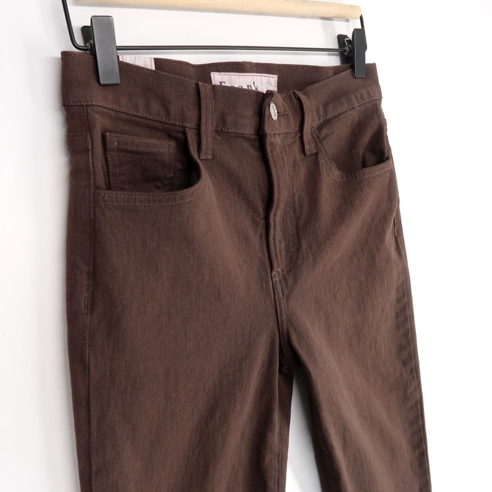 Frank & Eileen Frank & Eileen Cork Jeans Womens 26 Brown Fray Hem High Rise Cropped Straight Jeans Size 26" / US 2 / IT 38 - 4 Thumbnail