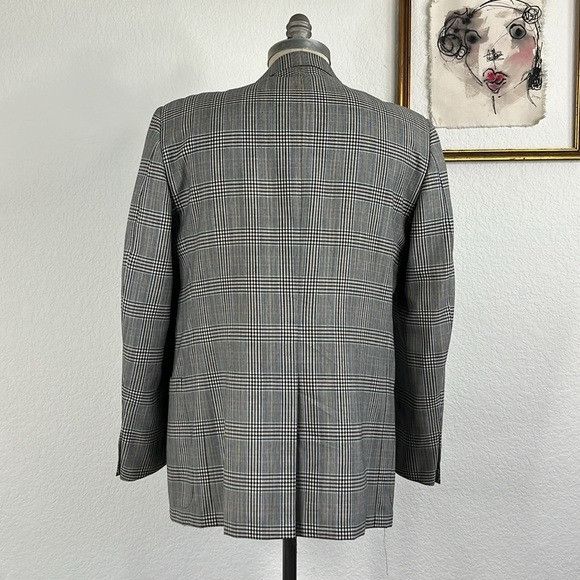 Maus & Hoffman Hickey Freeman x Maus Hoffman Wool Plaid Gridded Sportscoat Size 42R - 6 Thumbnail