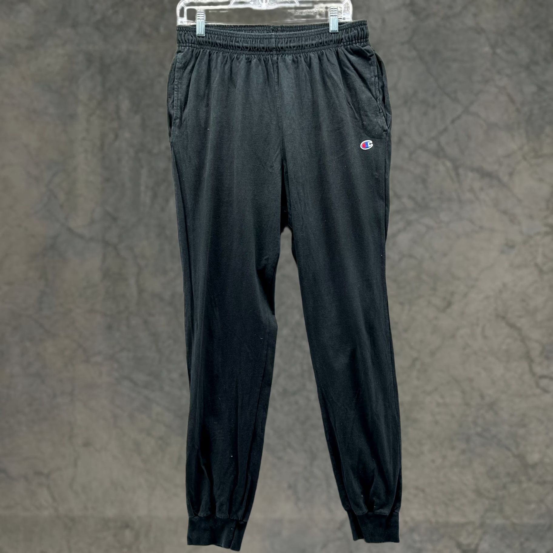 Champion Champion Jogger Pants Mens Large Black Cotton Fleece Sweatpants Regular Rise 10-12in Inseam 32in Pockets Sports Gym Training Everydaywear Athletic Size US 33 - 1 Thumbnail