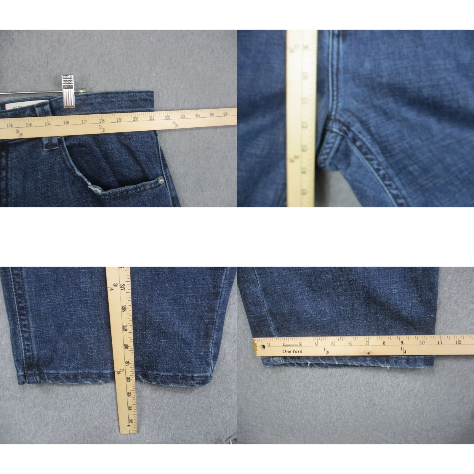 Denime Axel Jeans Mens 40x30 Blue Slim Boot Stretch Denim Pockets Western Pants Size US 40 / EU 56 - 8 Thumbnail