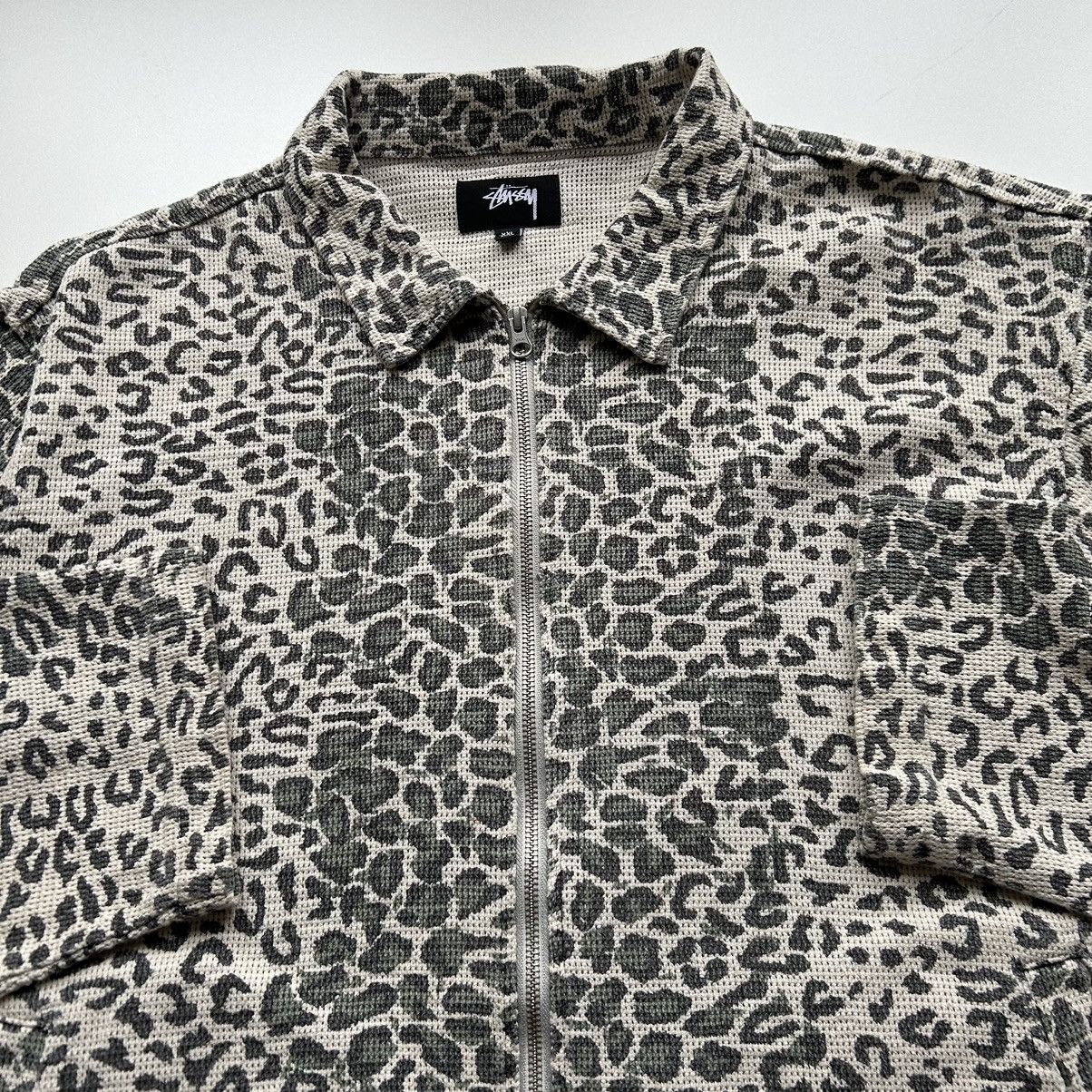 Vintage Vintage Stussy Leopard Mesh Zip Up Jacket XXL Rare | Grailed