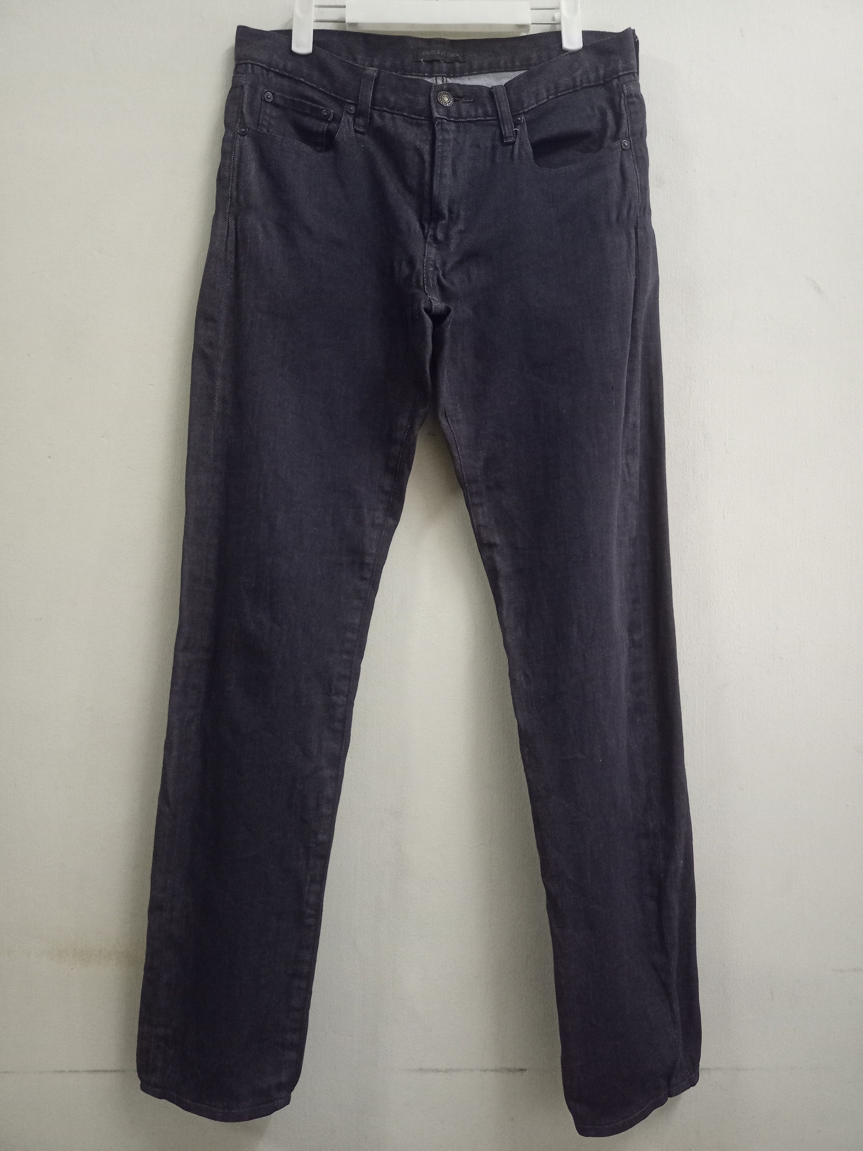 image of Vintage Japanese Uniqlo Black Pleated Denim Pants 31X32, Men's