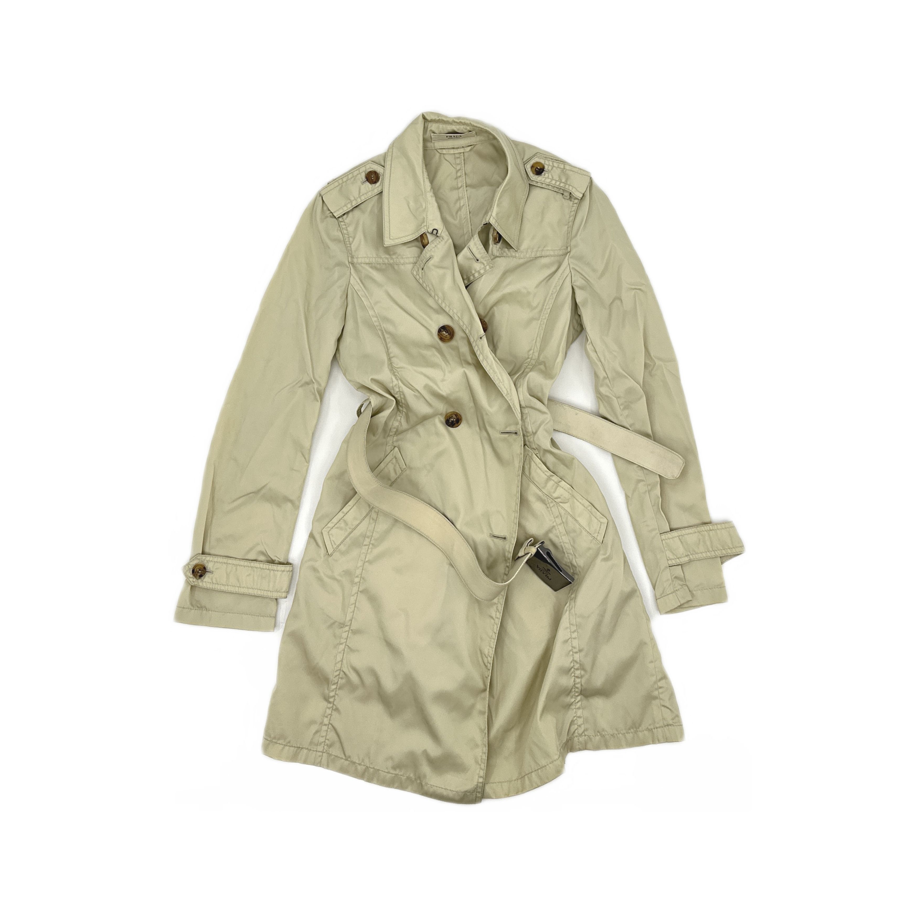 Prada Prada Nylon Trench Coat Beige Size 38 Size XS / US 0-2 / IT 36-38 - 1 Thumbnail