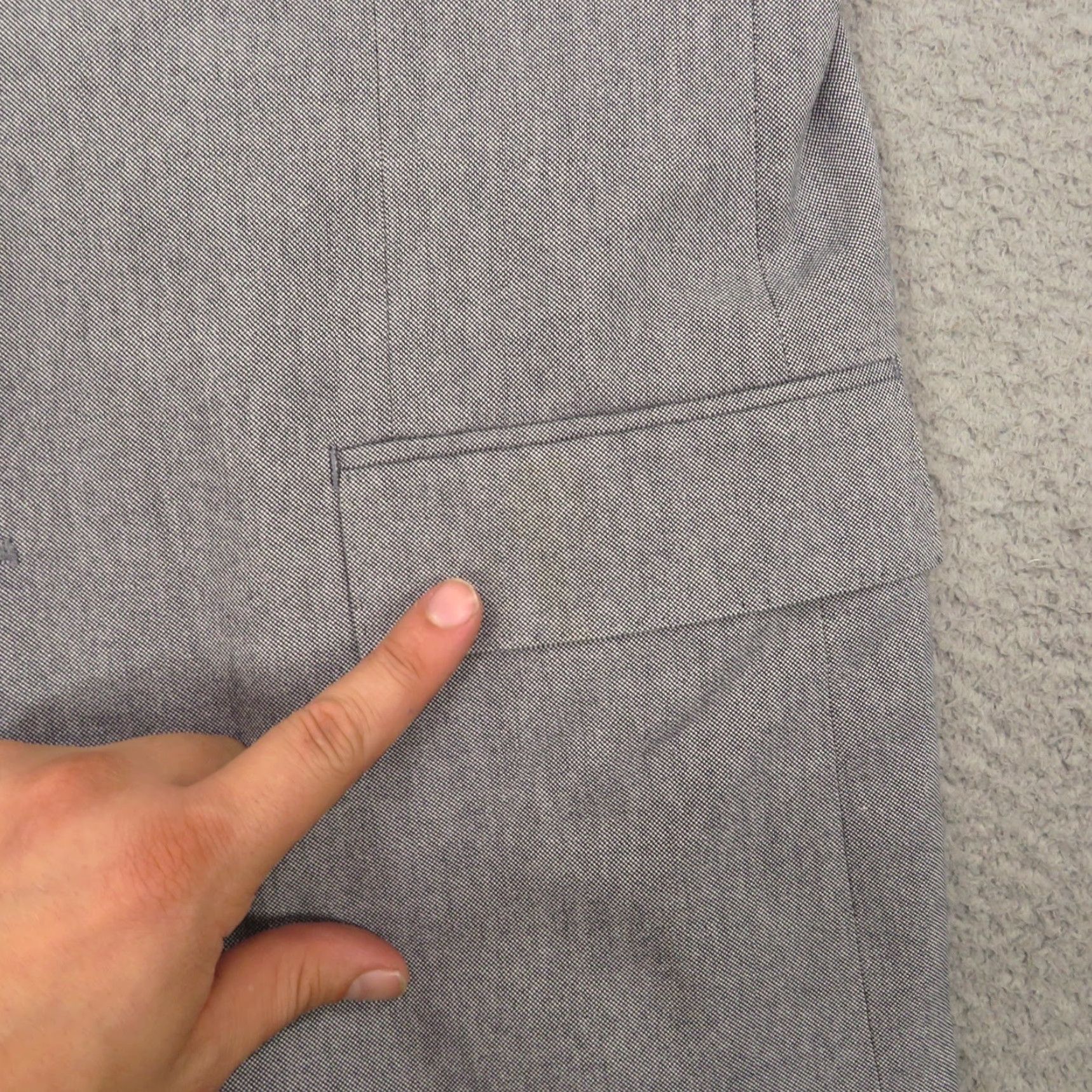 J.Crew J.CREW Blazer 42R Ludlow Carpini Cotton Chambray Grey Blue Sport Coat Jacket Men Size 42R - 2 Thumbnail