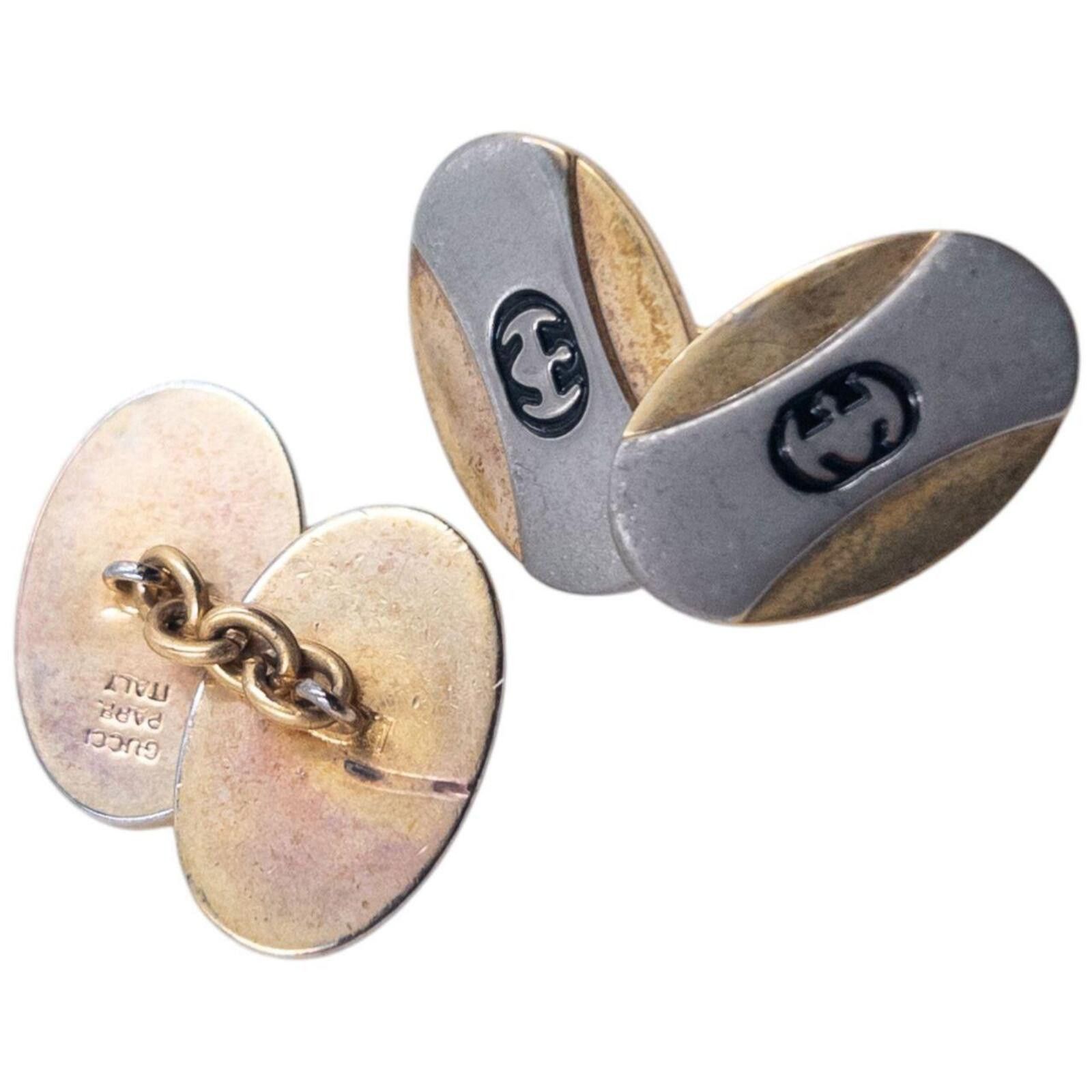 Gucci Vintage 80s Gucci Embossed Chain Link Cuff Links Size ONE SIZE - 3 Thumbnail