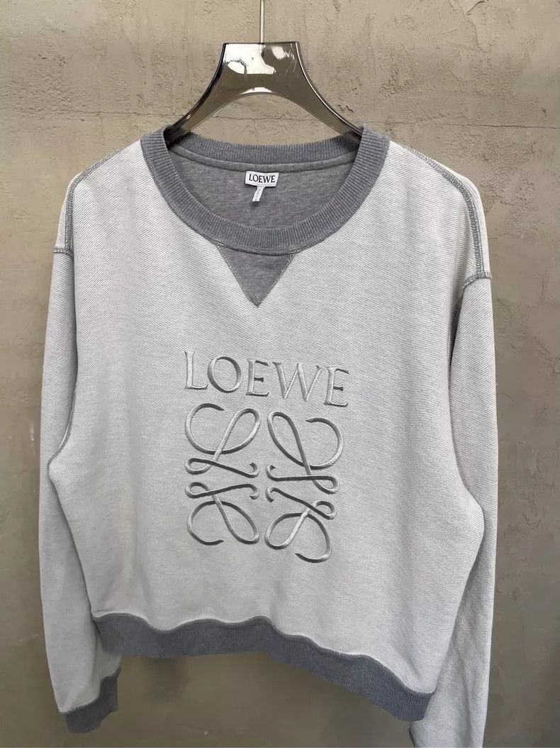 Loewe LOEWE Gray reverse embroidered Logo round neck sweater Size M / US 6-8 / IT 42-44 - 5 Thumbnail