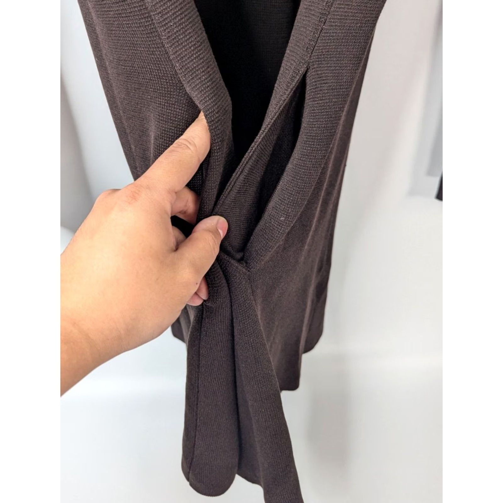 Eileen Fisher Eileen Fisher Cardigan Sweater Women’s S Open Brown Silk Cotton Interlock Knit Collared VINTAGE? Size S / US 4 / IT 40 - 4 Thumbnail