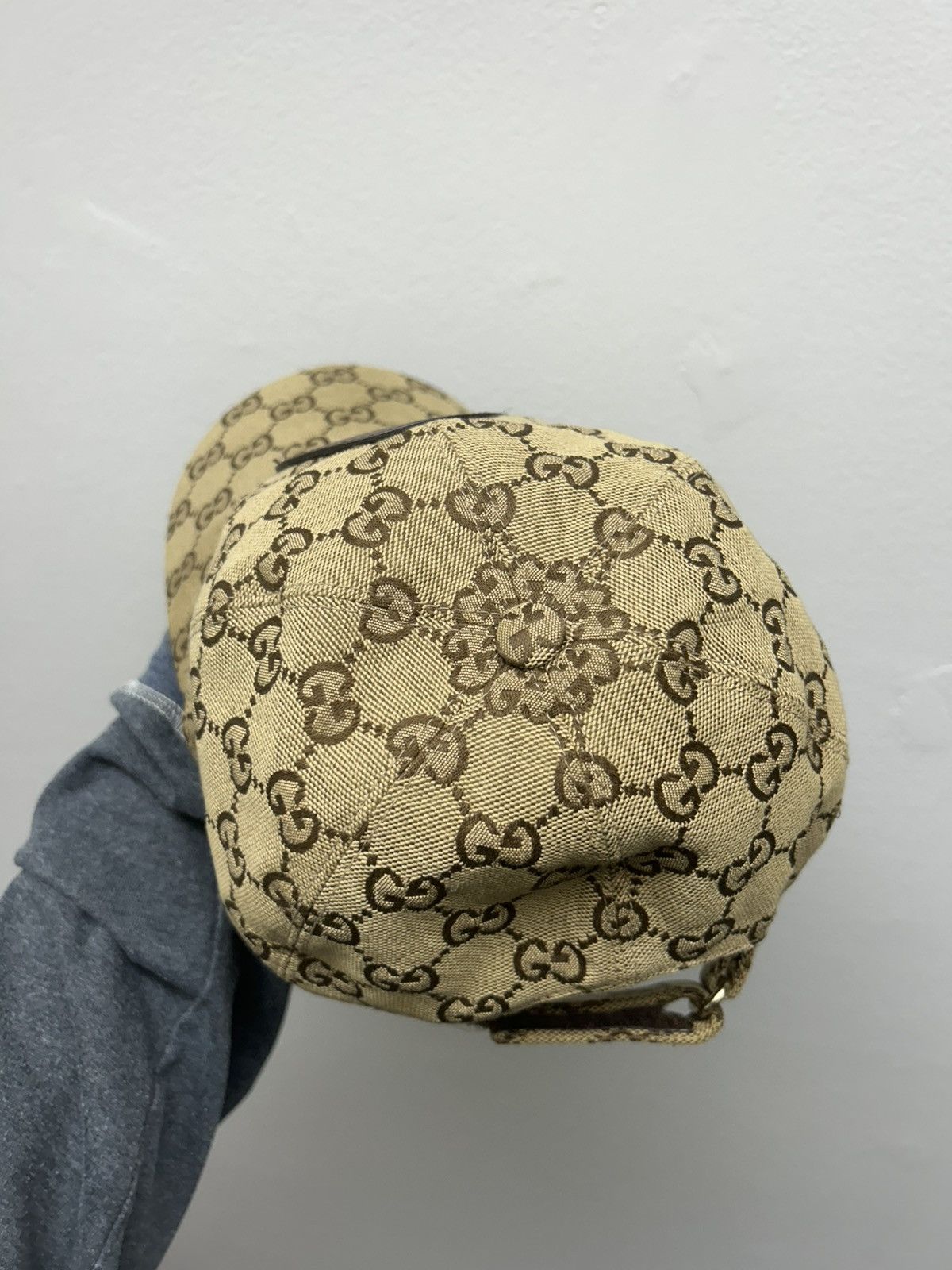 Gucci Gucci GG Monogram Baseball Cap with Leather Patch Size ONE SIZE - 6 Thumbnail
