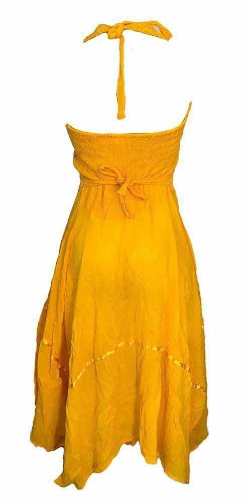 Designer Pre Owned Yellow Hand Made Dress M Size M / US 6-8 / IT 42-44 - 3 Thumbnail