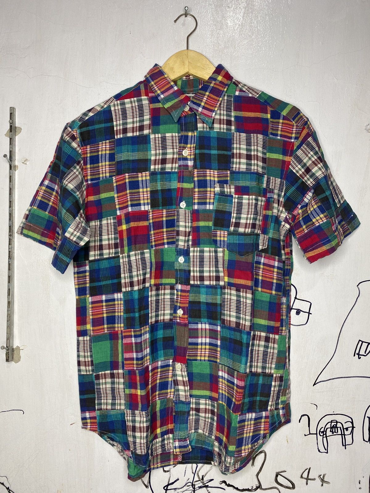 issey miyake patchwork shirt