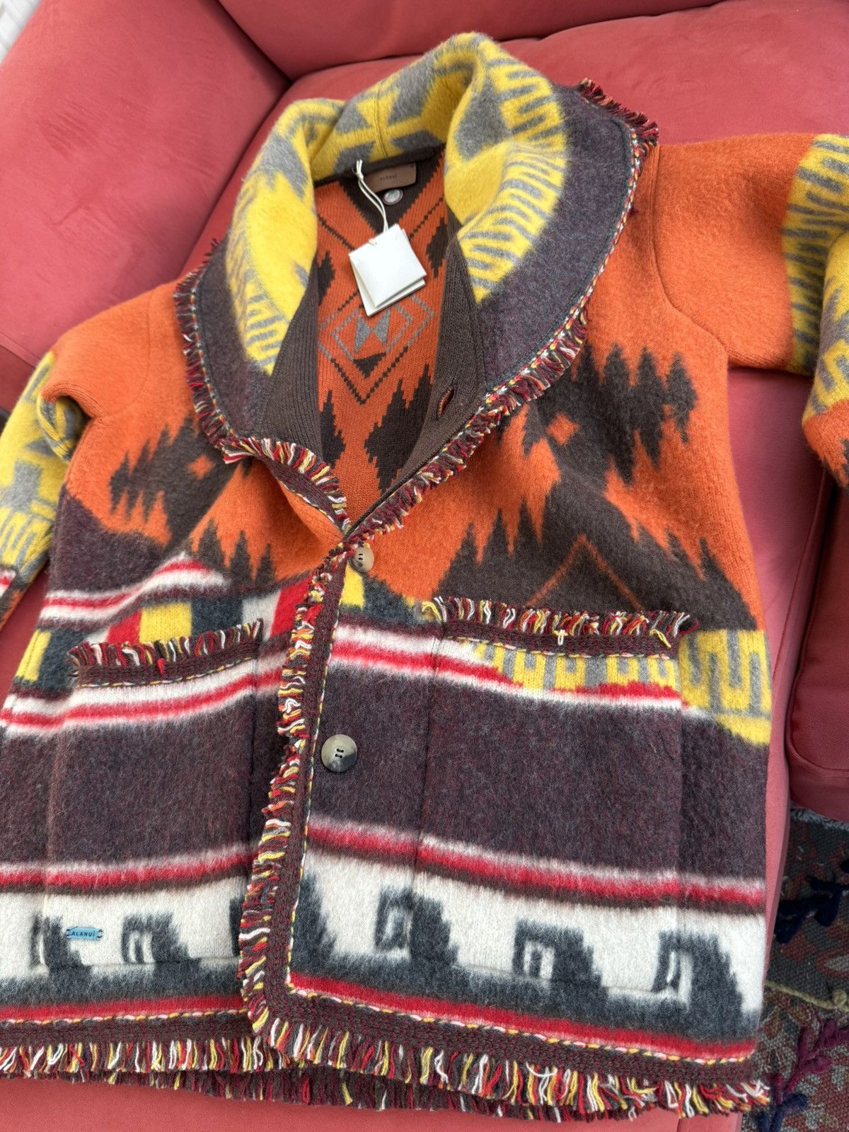 Alanui Alanui brown, orange, yellow cashmere cardigan, size S Size US S / EU 44-46 / 1 - 4 Thumbnail