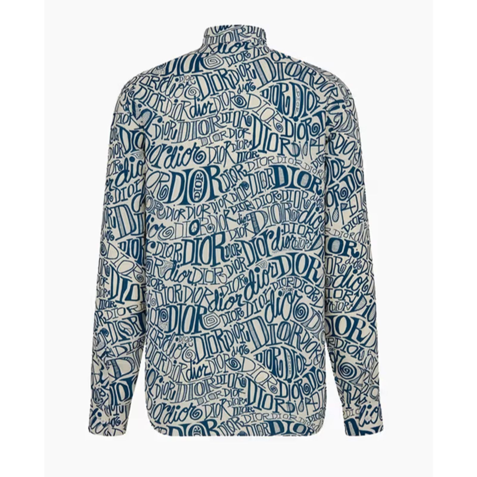 Dior Dior Shawn Stussy Blue Swirl Graffiti Long Sleeve Button Up Size US L / EU 52-54 / 3 - 18 Thumbnail