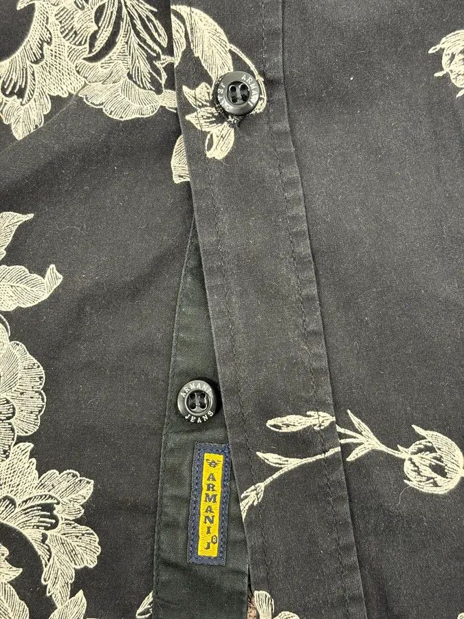 Armani Armani Black & White Floral Abstract Shirt Size US M / EU 48-50 / 2 - 11 Thumbnail
