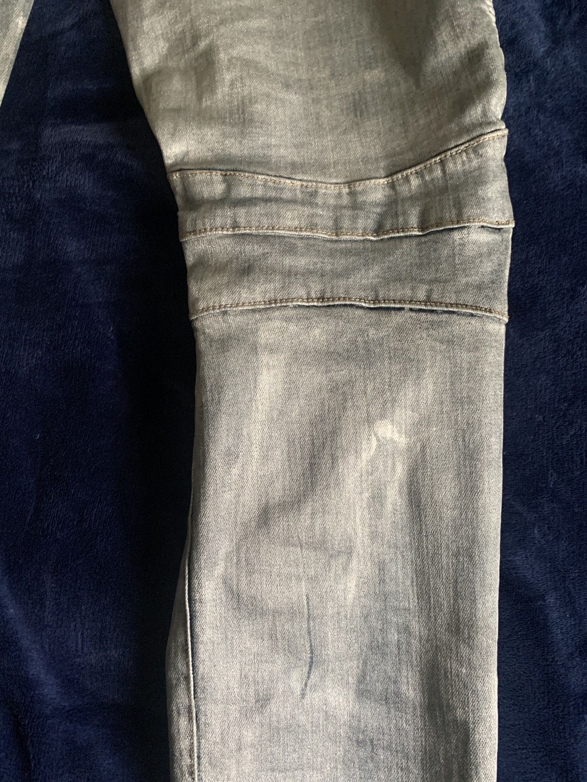 Other Custom Silver Biker Jeans Balmain Like 2000s Fashion Swag Size US 34 / EU 50 - 18 Thumbnail