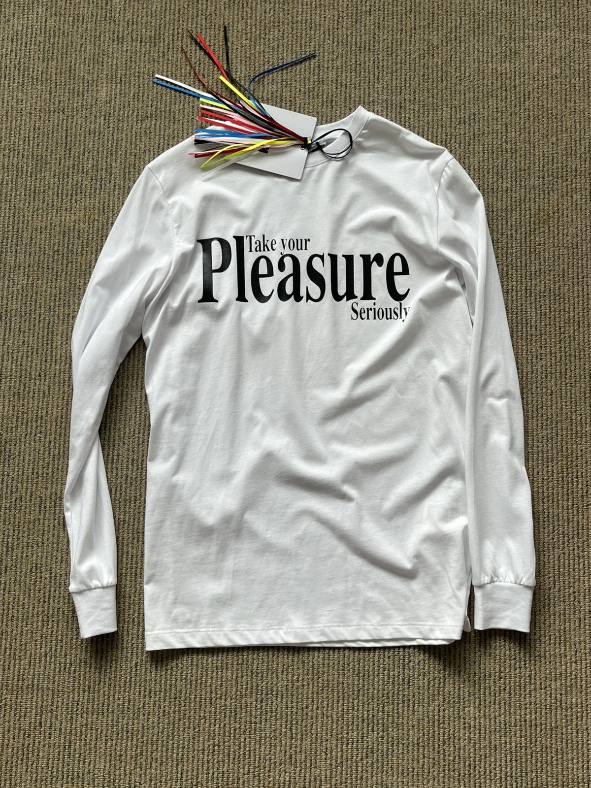 MSGM “Take Your Pleasure Seriously” White Long Sleeve T-Shirt Size US XS / EU 42 / 0 - 1 Thumbnail