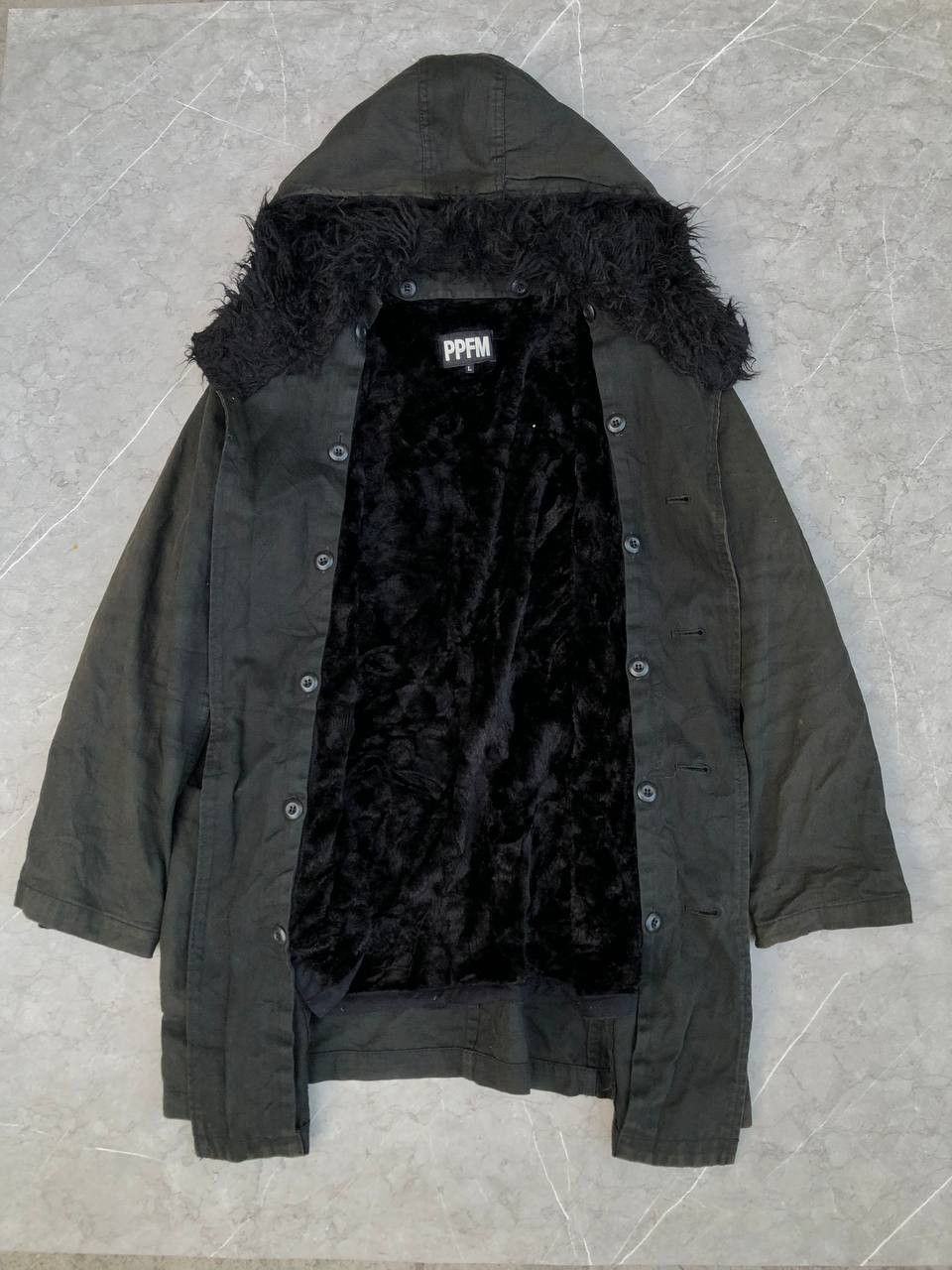 PPFM Thrashed PPFM Fur Hoodie Parkar Jacket Size US L / EU 52-54 / 3 - 1 Thumbnail
