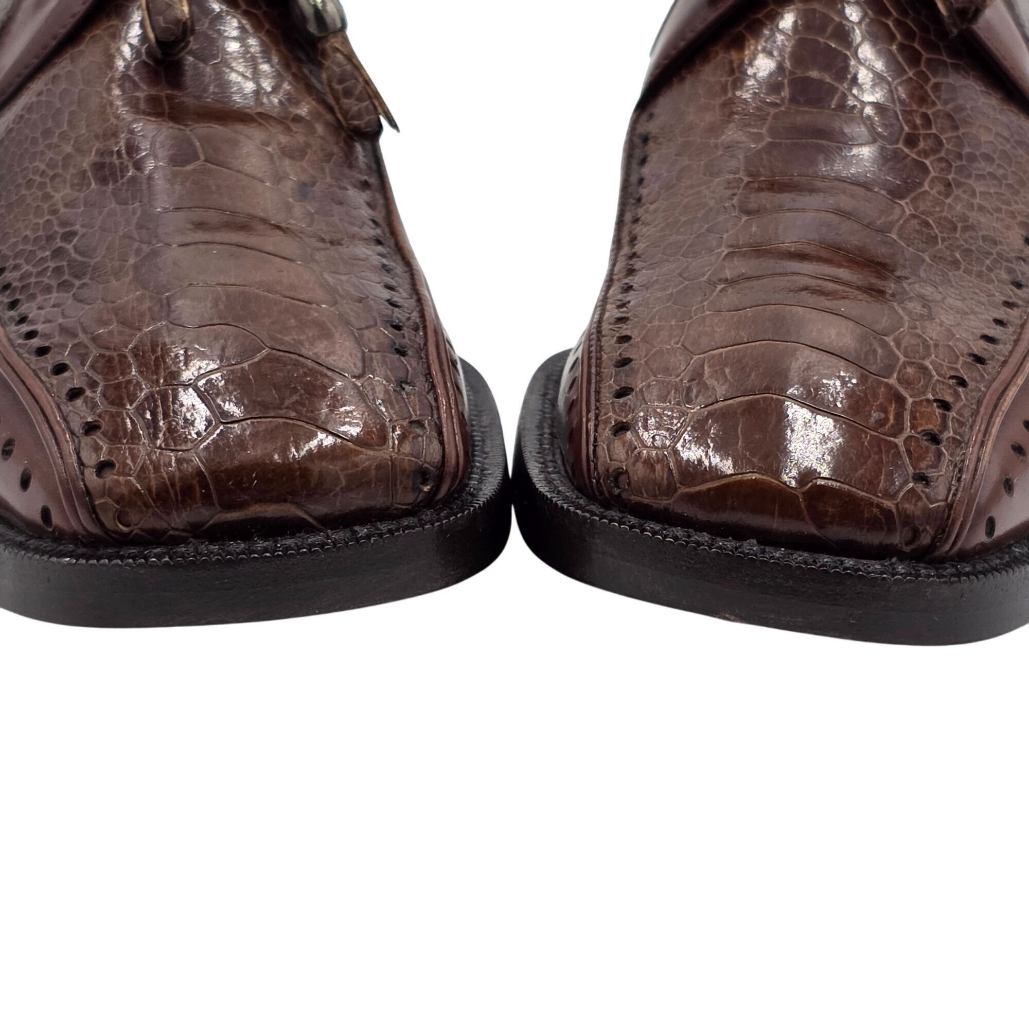 Other NEW Vintage Exotic Ostrich Leg Dress Shoe City Slicker Brown Size US 8 / EU 41 - 11 Thumbnail