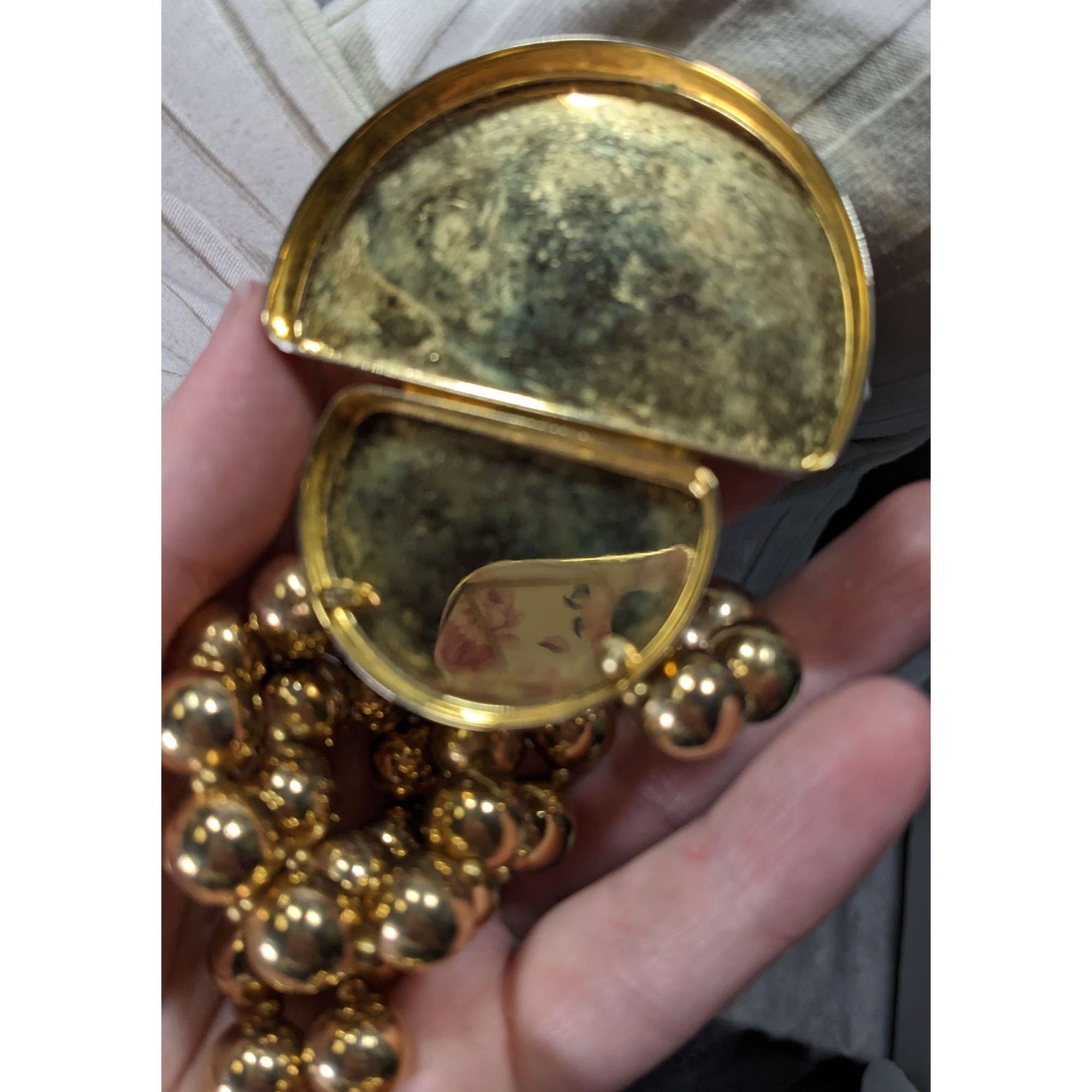 Other Vintage Retro Chunky Gold-Tone Beaded Necklace With Bold Pen Size ONE SIZE - 7 Thumbnail