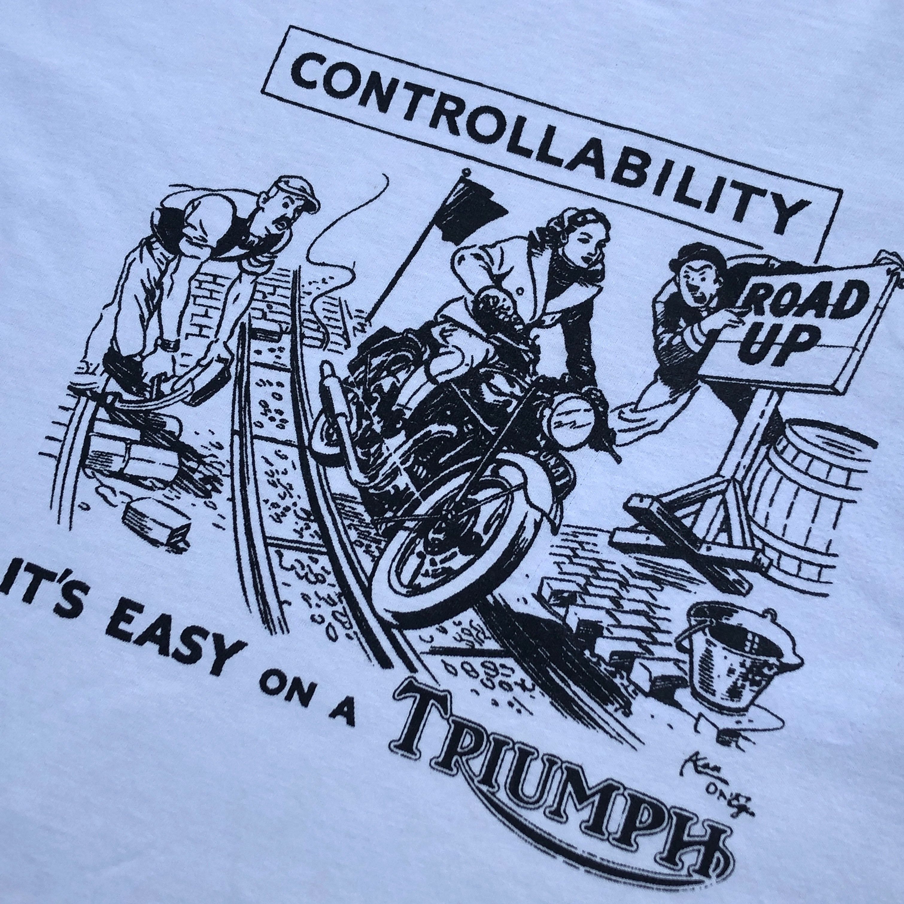 Vintage Vintage 90s TRIUMPH MOTORCYCLE T-shirt Size US XL / EU 56 / 4 - 4 Thumbnail