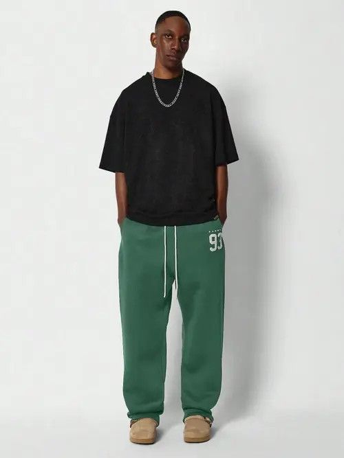 Japanese Brand Dark green Jogger loose fit sweatpants StraightLeg Size US 34 / EU 50 - 4 Thumbnail