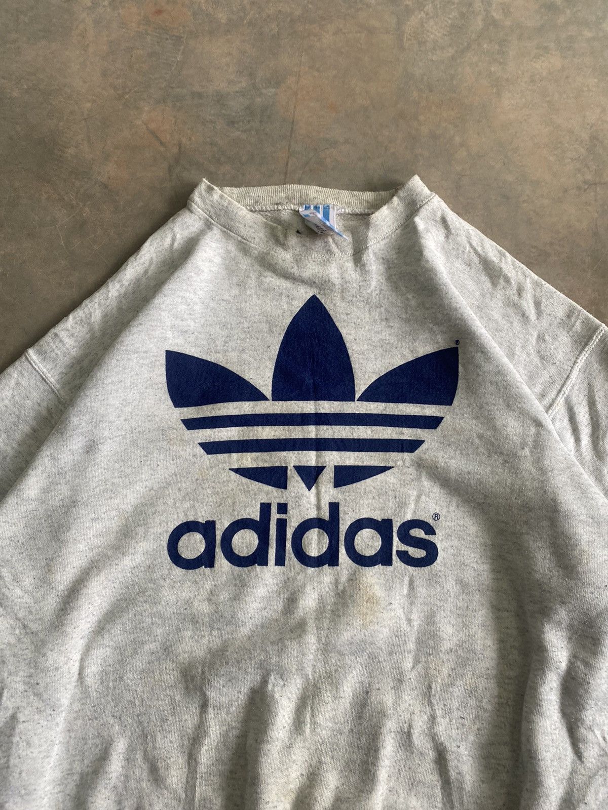 Adidas × Vintage RARE 80s ADIDAS USA DISTRESSED SWEATSHIRT Size US L / EU 52-54 / 3 - 4 Thumbnail