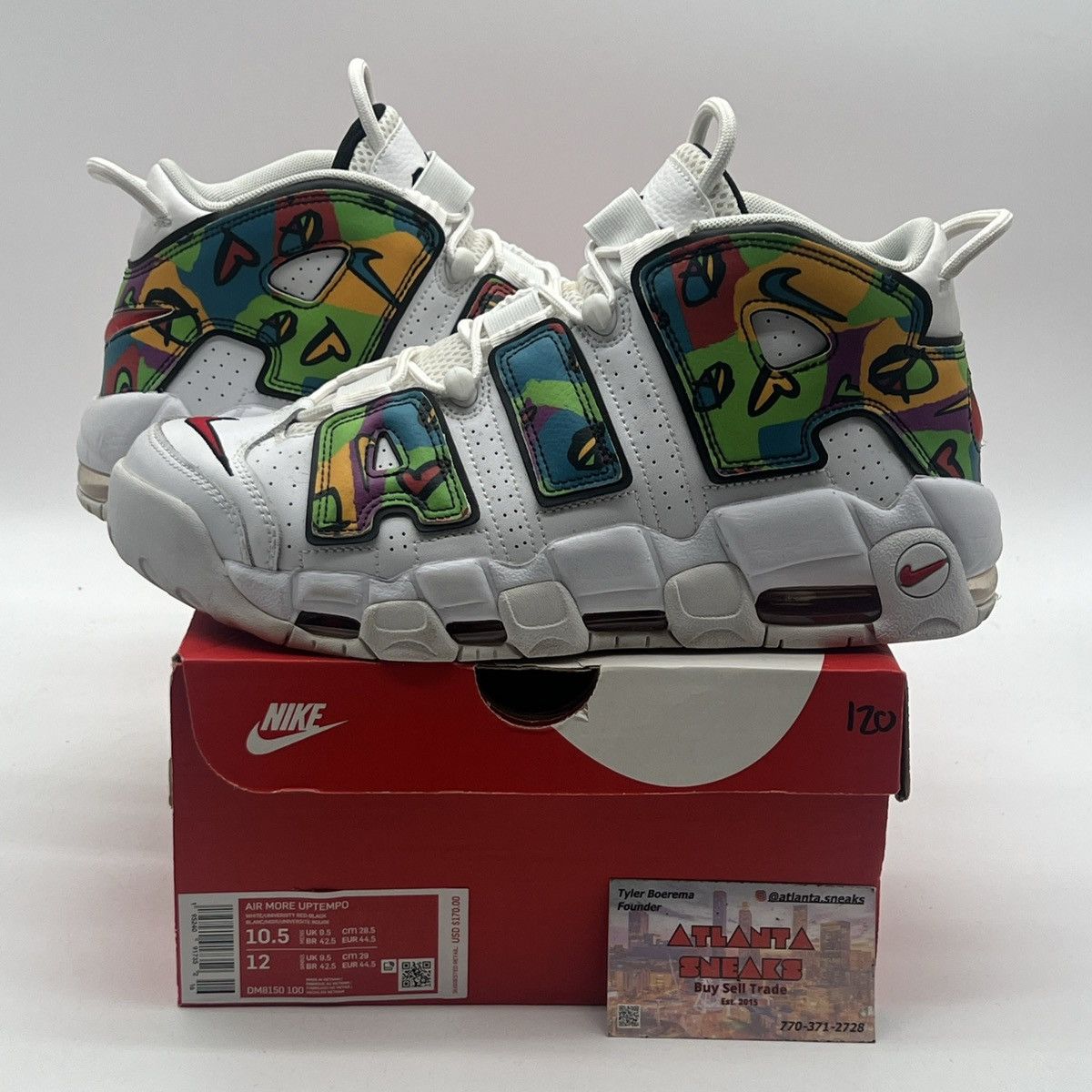 Nike Air more uptempo peace love basketball Size US 10.5 / EU 43-44 - 1 Thumbnail