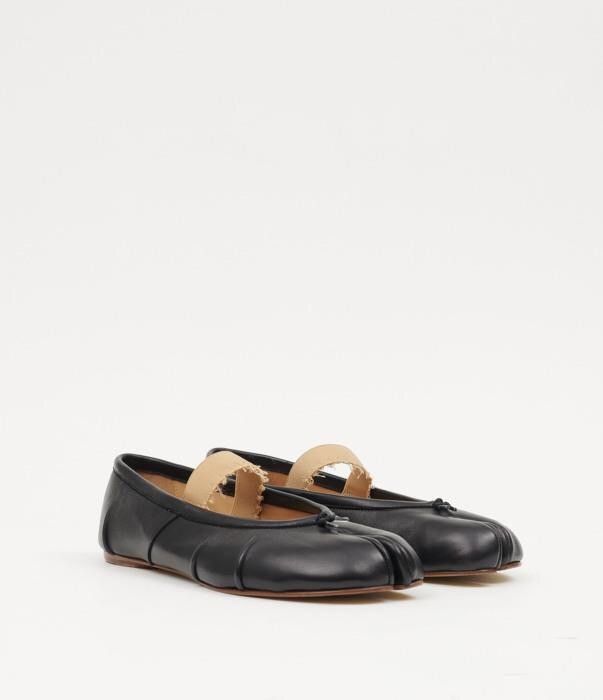 Maison Margiela o1bcso1str0226 Tabi Ballerina Elastic Band Flats in Black Size US 6 / IT 36 - 2 Thumbnail