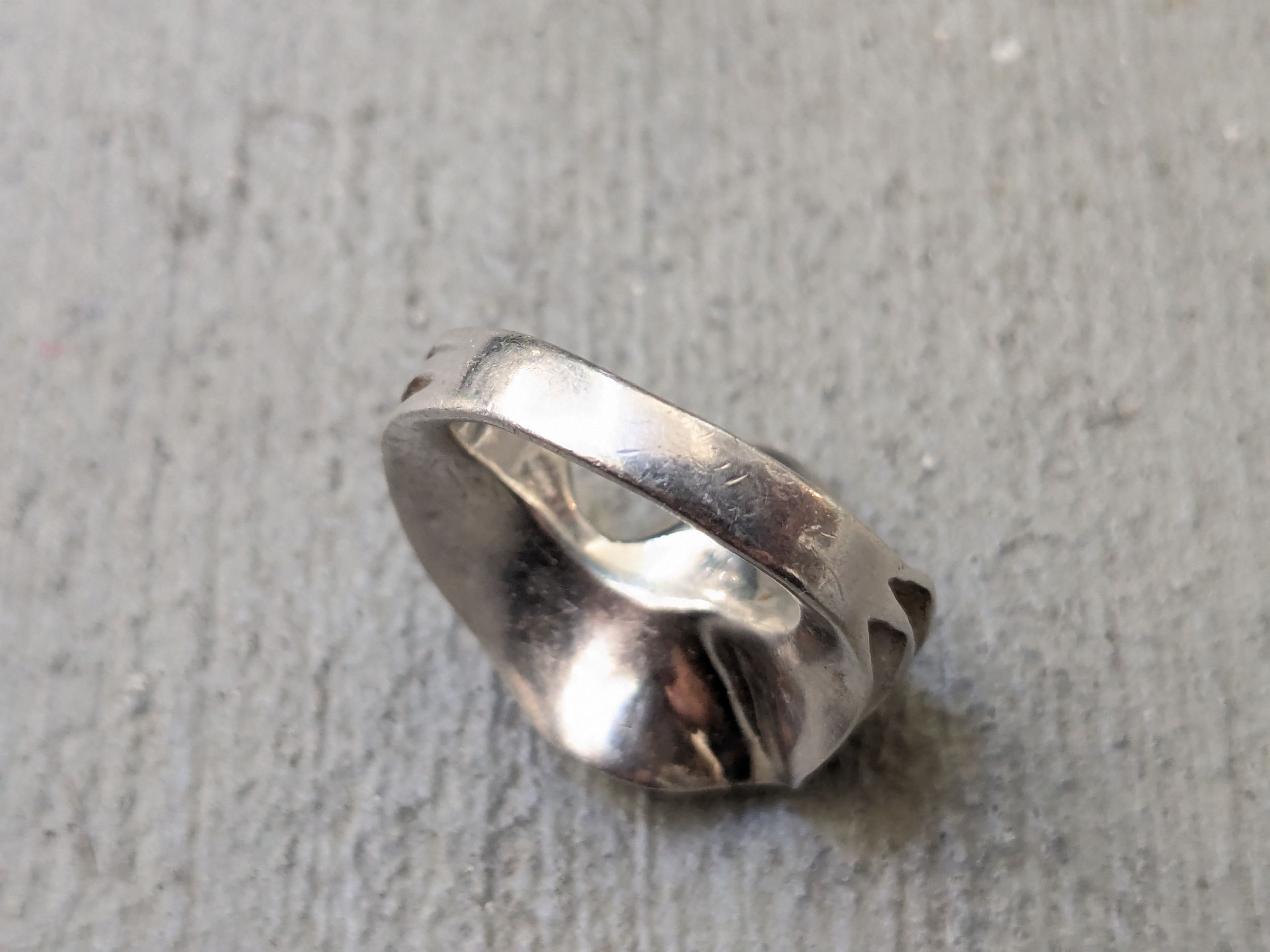 Other Vintage Sterling Silver Ring Pearl 7.5 Modern Abstract Size ONE SIZE - 11 Thumbnail