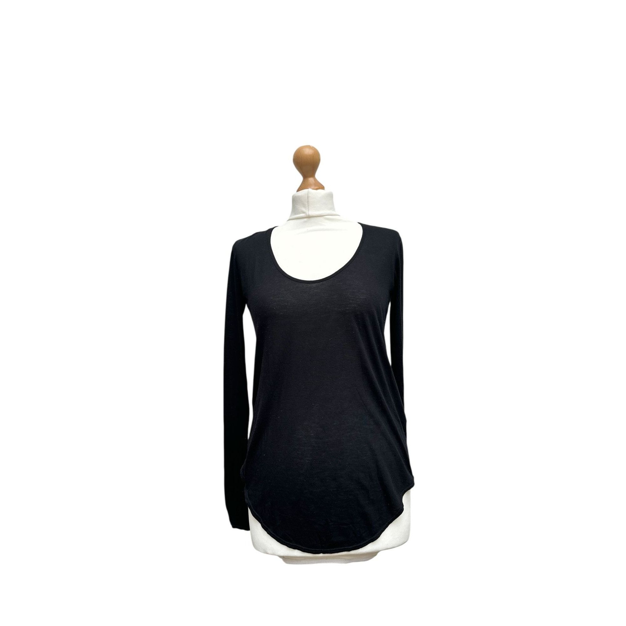 Helmut Lang Black Long-Sleeve Top Size S / US 4 / IT 40 - 1 Thumbnail