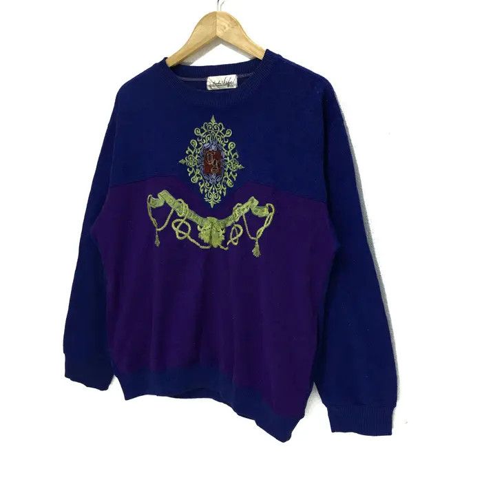 Japanese Brand Vtg SANKO LIFE Sweatshirt Purple Pullover Crewneck Sweater Size L / US 10 / IT 46 - 5 Thumbnail