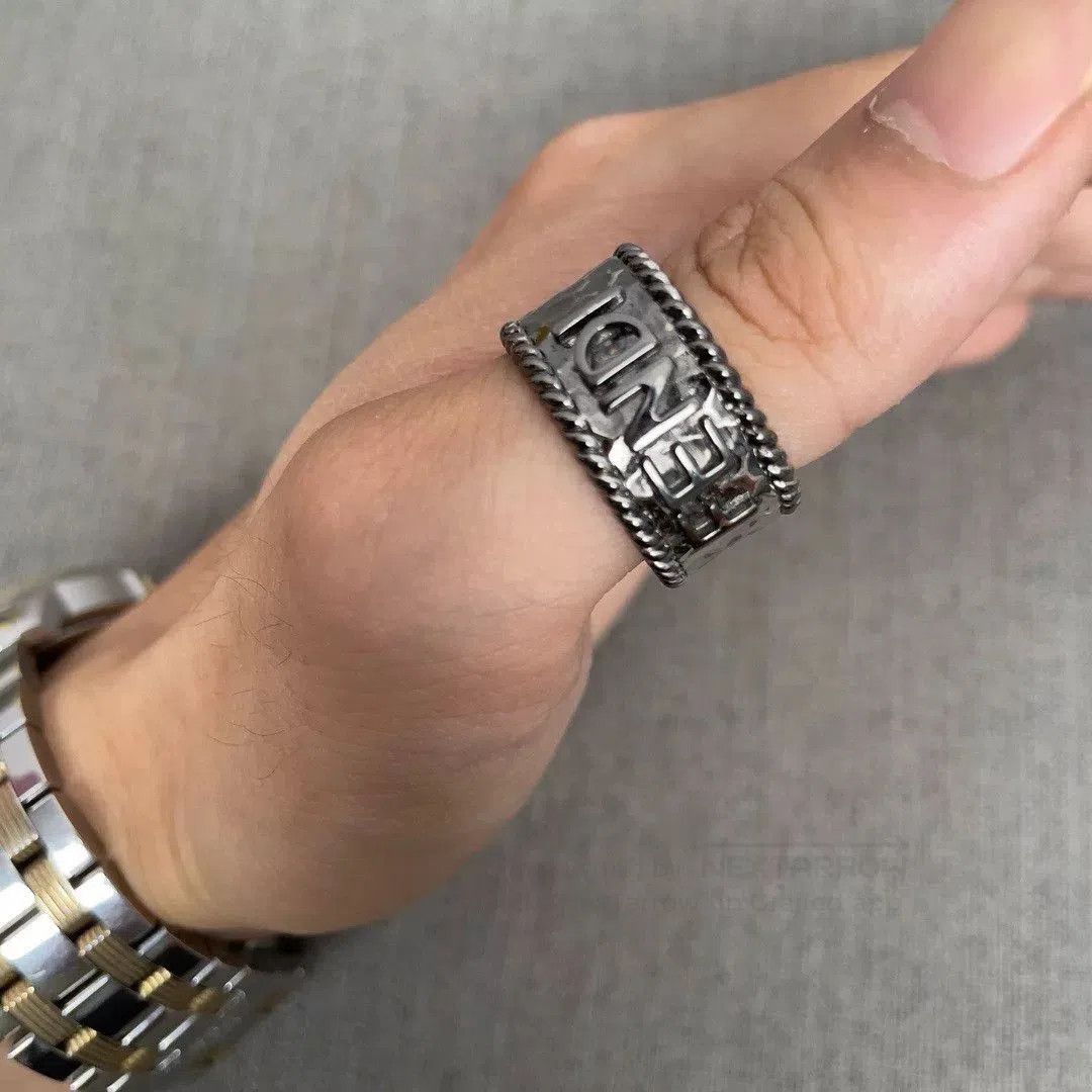 Fendi Fendi Vintage Black Letter Engraved Ring. Size ONE SIZE - 7 Thumbnail