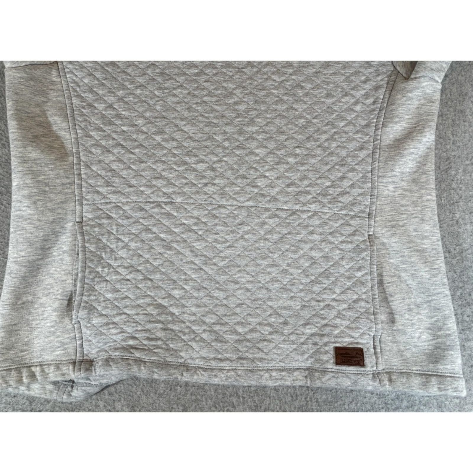 Vintage LL Bean Sweatshirt Womens Large Petite Pullover Gray Quilted Funnel Neck Tunic Size L / US 10 / IT 46 - 7 Thumbnail