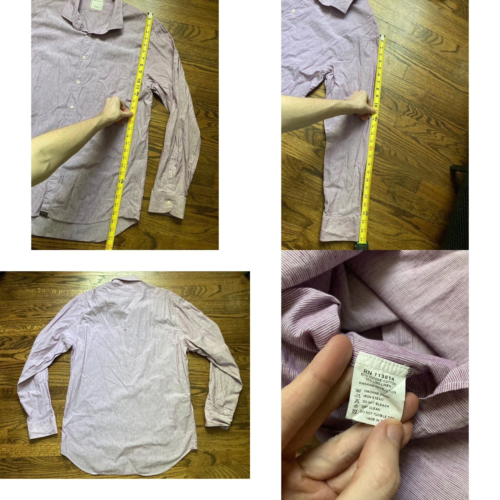 Billy Reid Billy Reid Shirt Men’s 2XL Purple Linen Blend Button-Down Long Sleeve Shirt Size US XXL / EU 58 / 5 - 8 Thumbnail